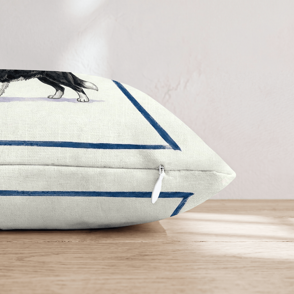 Tea Time Border Collie Throw Pillow - Hillcroft Home