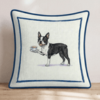 Tea Time Boston Terrier Throw Pillow - Hillcroft Home