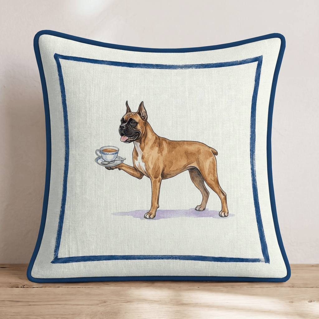 Tea Time Boxer Throw Pillow - Hillcroft Home