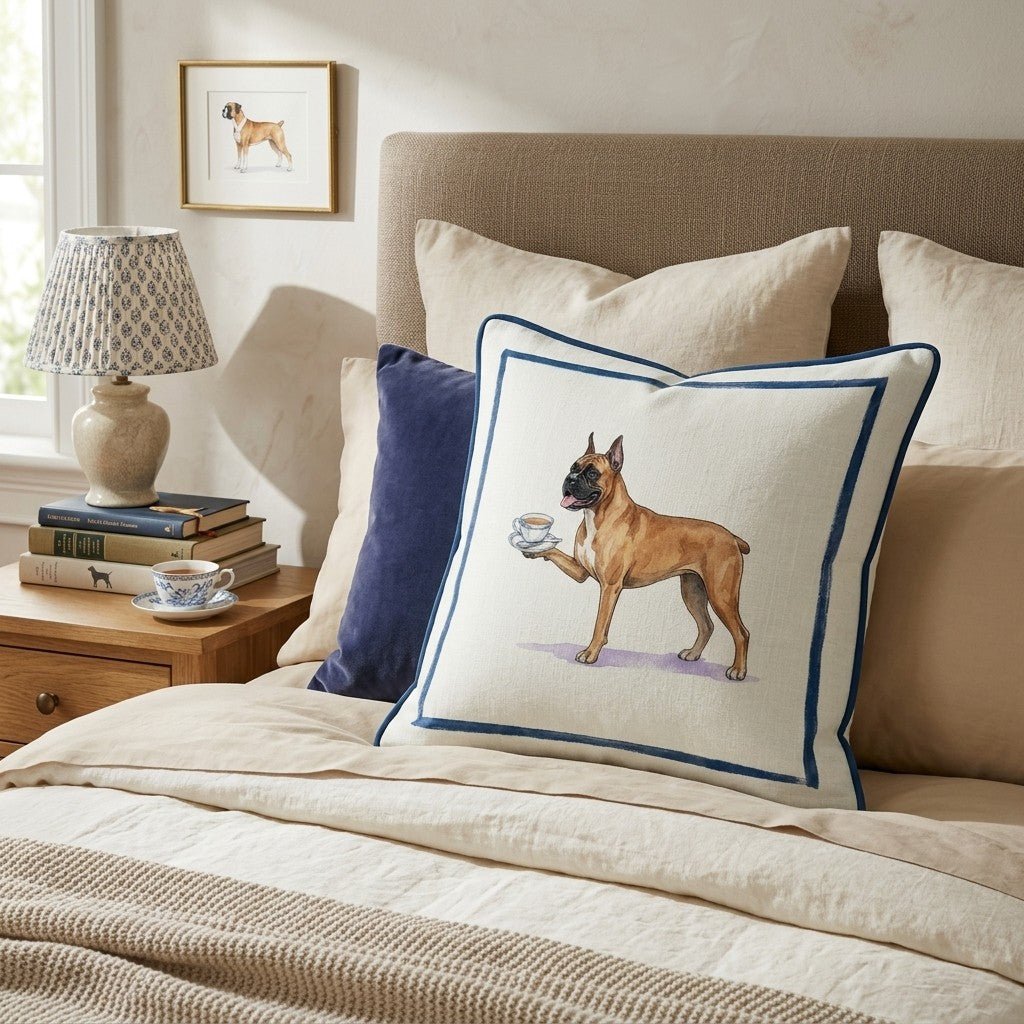 Tea Time Boxer Throw Pillow - Hillcroft Home