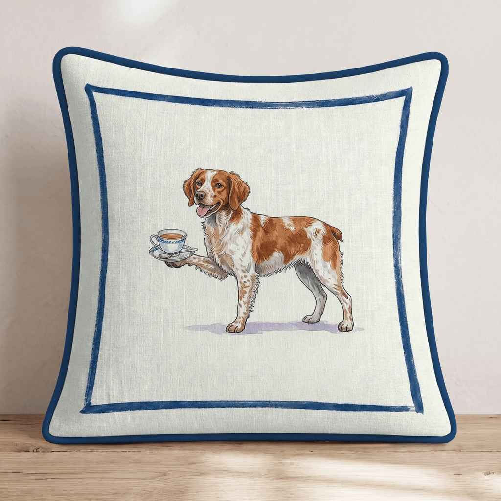 Tea Time Brittany Throw Pillow - Hillcroft Home