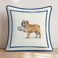 Tea Time Bulldog Throw Pillow - Hillcroft Home