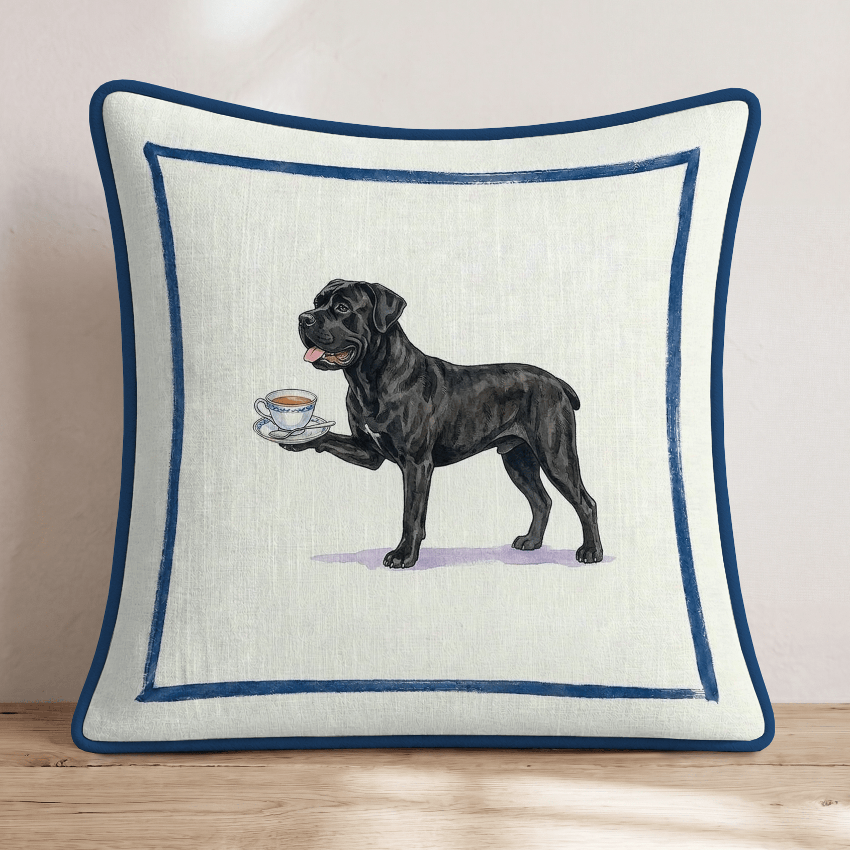 Tea Time Cane Corso Throw Pillow - Hillcroft Home