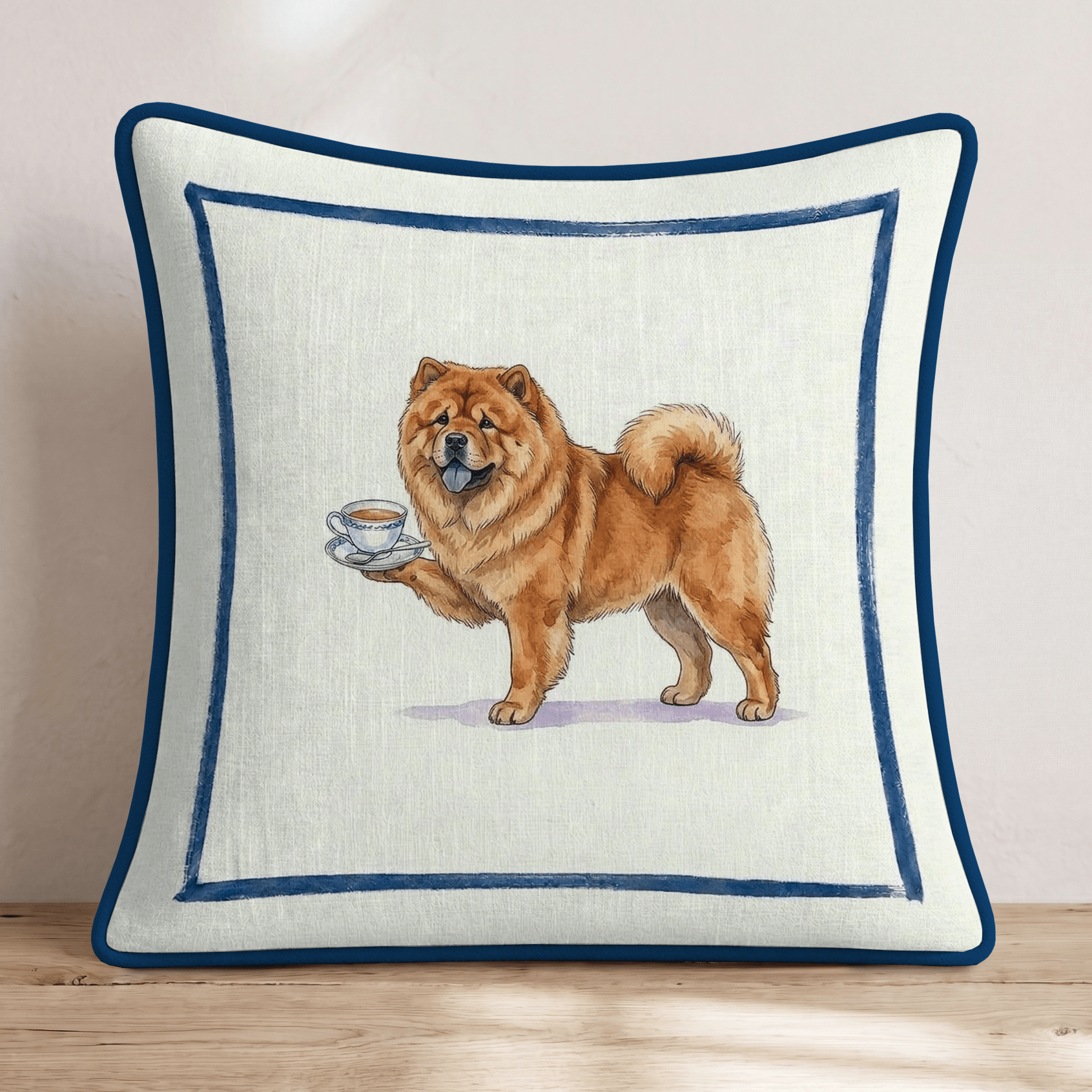 Tea Time Chow Throw Pillow - Hillcroft Home