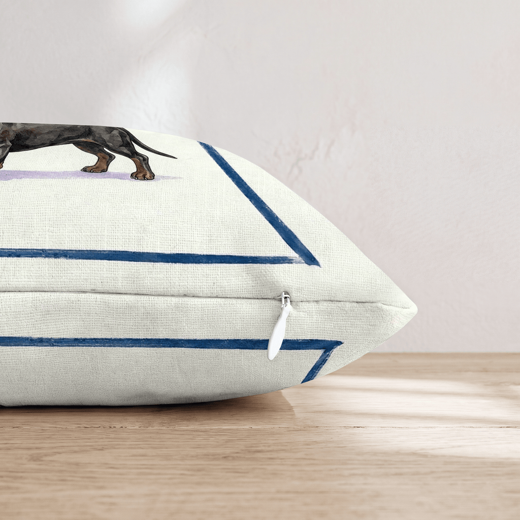 Tea Time Dachshund Throw Pillow - Hillcroft Home