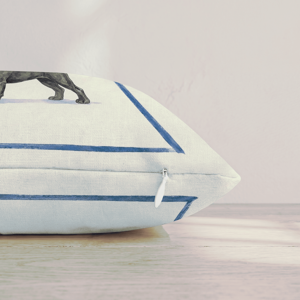 Tea Time Frenchie Throw Pillow throw pillow - Hillcroft Home