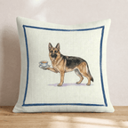 Tea Time German Shepherd Throw Pillow - Hillcroft Home