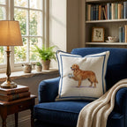 Tea Time Golden Retriever Throw Pillow - Hillcroft Home