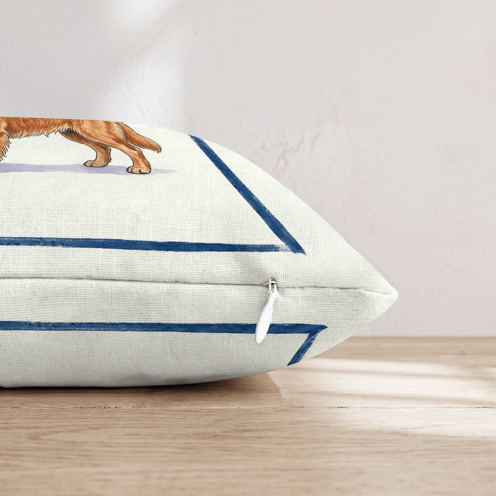 Tea Time Golden Retriever Throw Pillow - Hillcroft Home