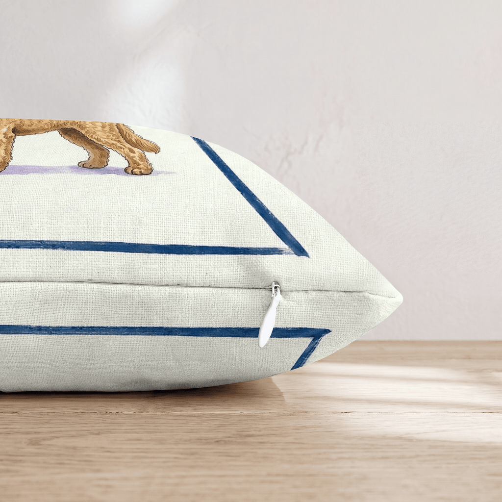 Tea Time Goldendoodle Throw Pillow - Hillcroft Home
