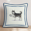 Tea Time Husky Throw Pillow - Hillcroft Home