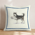 Tea Time Husky Throw Pillow - Hillcroft Home