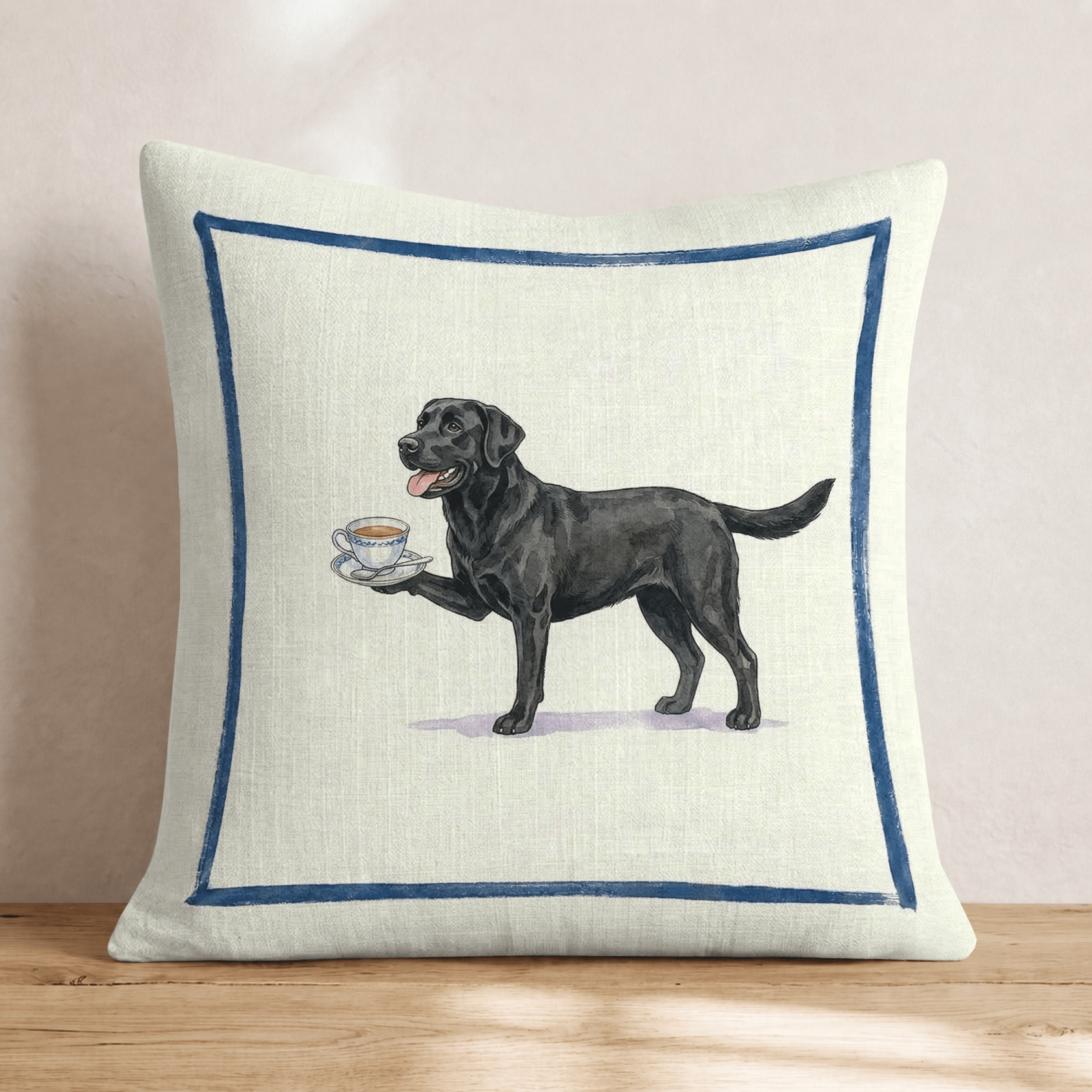 Tea Time Labrador Retriever Throw Pillow - Hillcroft Home