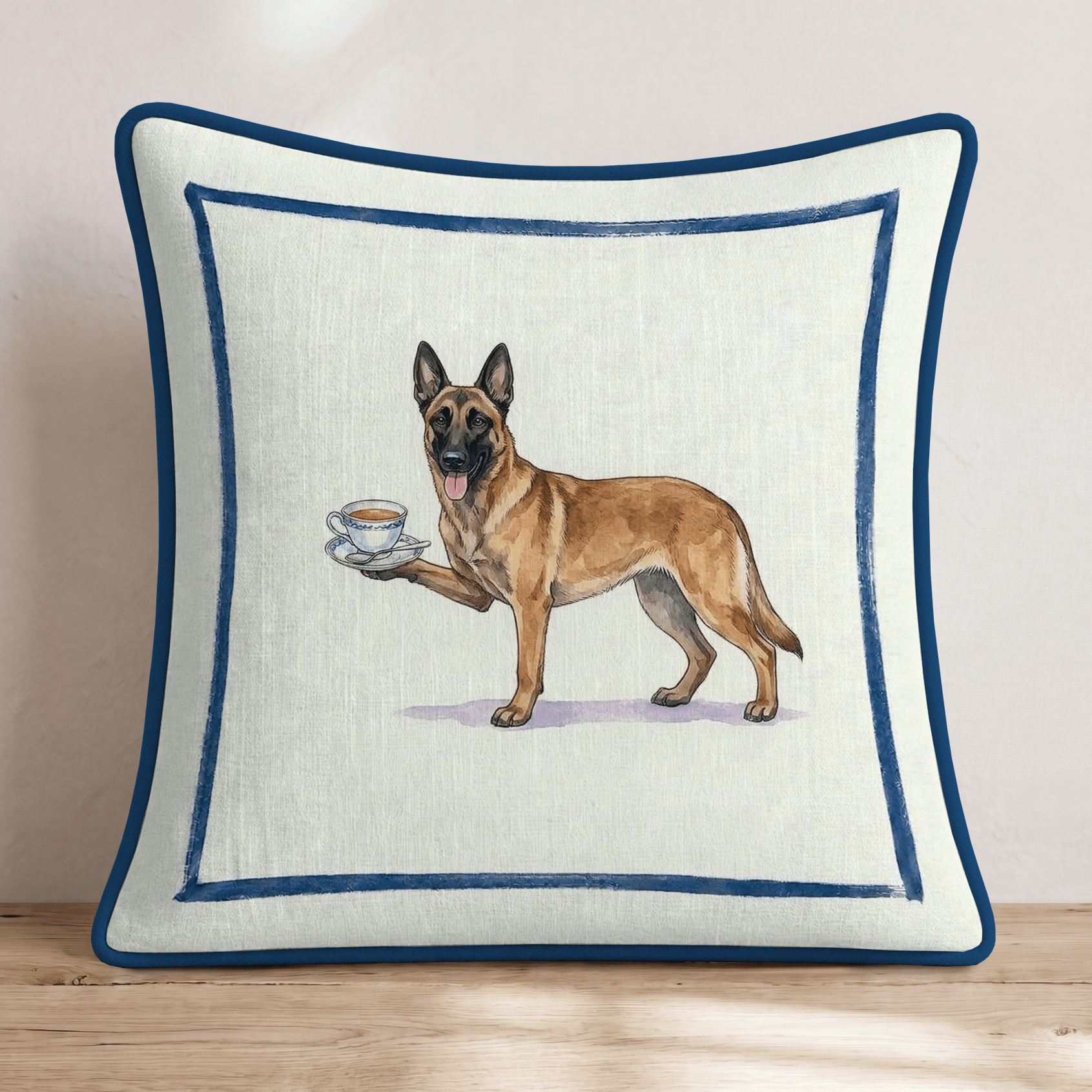 Tea Time Malinois Throw Pillow - Hillcroft Home