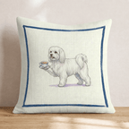 Tea Time Maltese Throw Pillow - Hillcroft Home