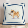 Tea Time Pomeranian Throw Pillow - Hillcroft Home
