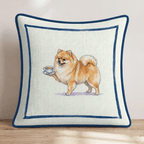 Tea Time Pomeranian Throw Pillow - Hillcroft Home