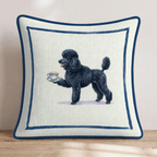 Tea Time Poodle Throw Pillow - Hillcroft Home