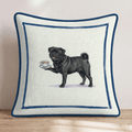 Tea Time Pug Throw Pillow - Hillcroft Home