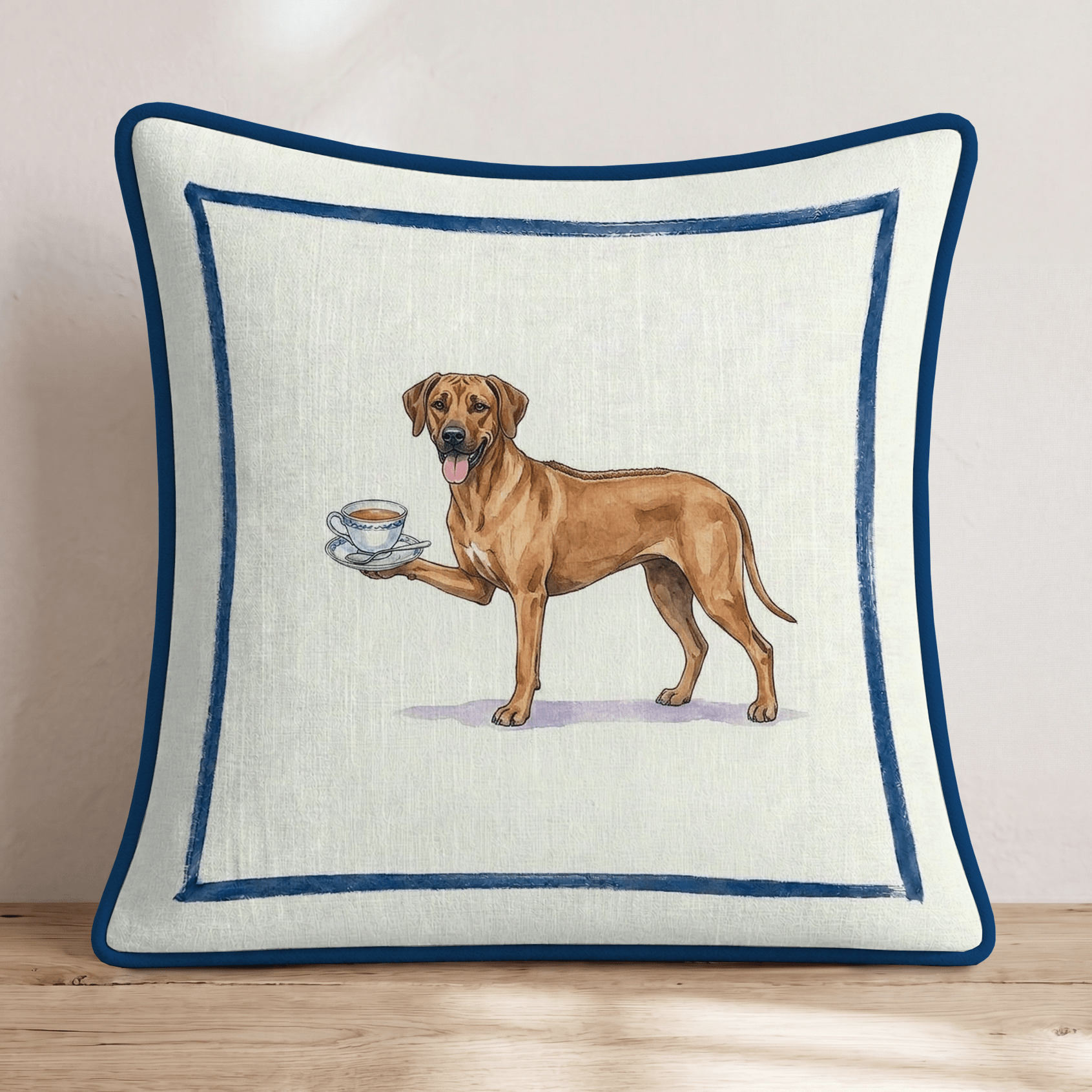 Tea Time Ridgeback Throw Pillow - Hillcroft Home