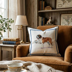 Tea Time Saint Bernard Throw Pillow - Hillcroft Home