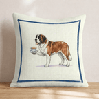 Tea Time Saint Bernard Throw Pillow - Hillcroft Home