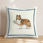 Tea Time Sheltie Throw Pillow - Hillcroft Home
