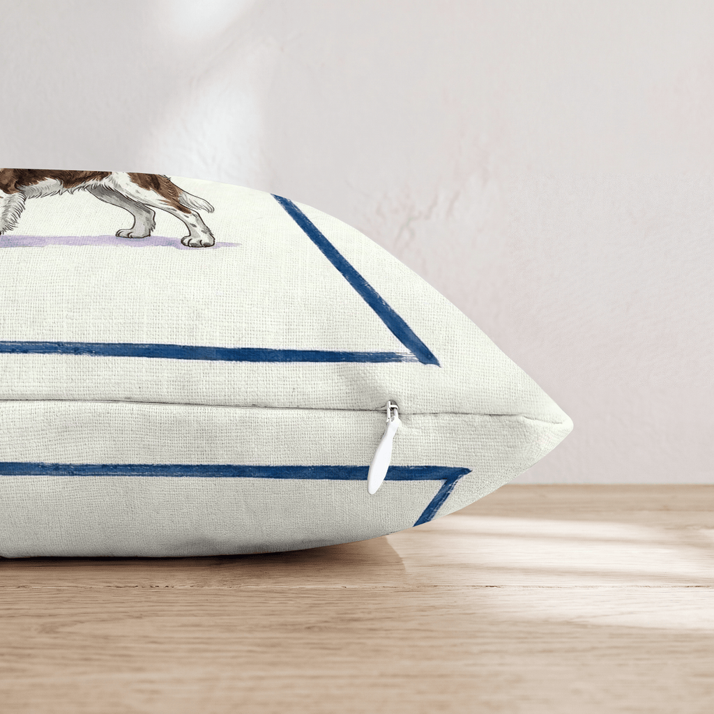 Tea Time Springer Spaniel Throw Pillow - Hillcroft Home