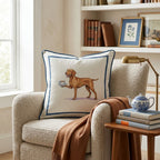 Tea Time Vizsla Throw Pillow - Hillcroft Home