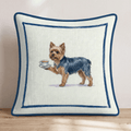 Tea Time Yorkie Throw Pillow - Hillcroft Home