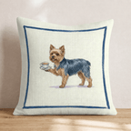 Tea Time Yorkie Throw Pillow - Hillcroft Home