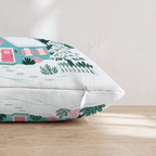Teal Cabin Pink Dusk Throw Pillow - Hillcroft Home