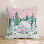 Teal Cabin Pink Dusk Throw Pillow - Hillcroft Home