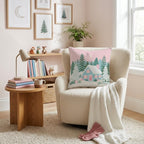 Teal Cabin Pink Dusk Throw Pillow - Hillcroft Home