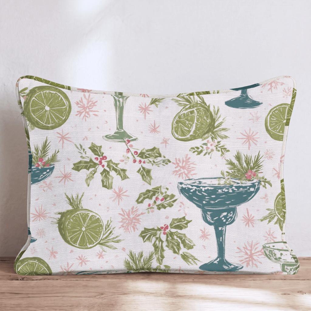 Teal Margarita Holly Throw Pillow - Hillcroft Home