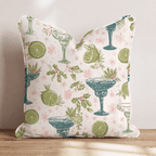Teal Margarita Holly Throw Pillow - Hillcroft Home