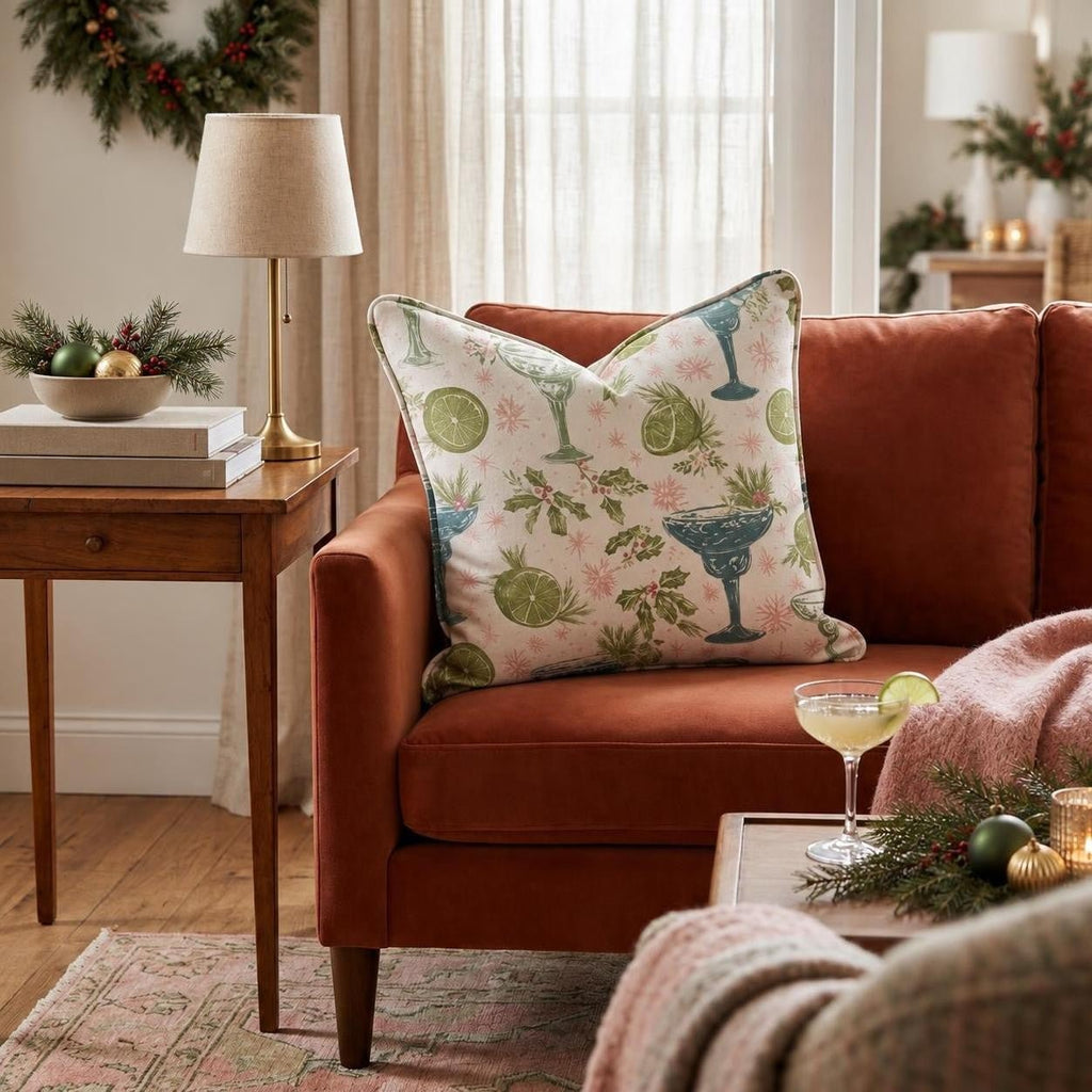 Teal Margarita Holly Throw Pillow throw pillow - Hillcroft Home