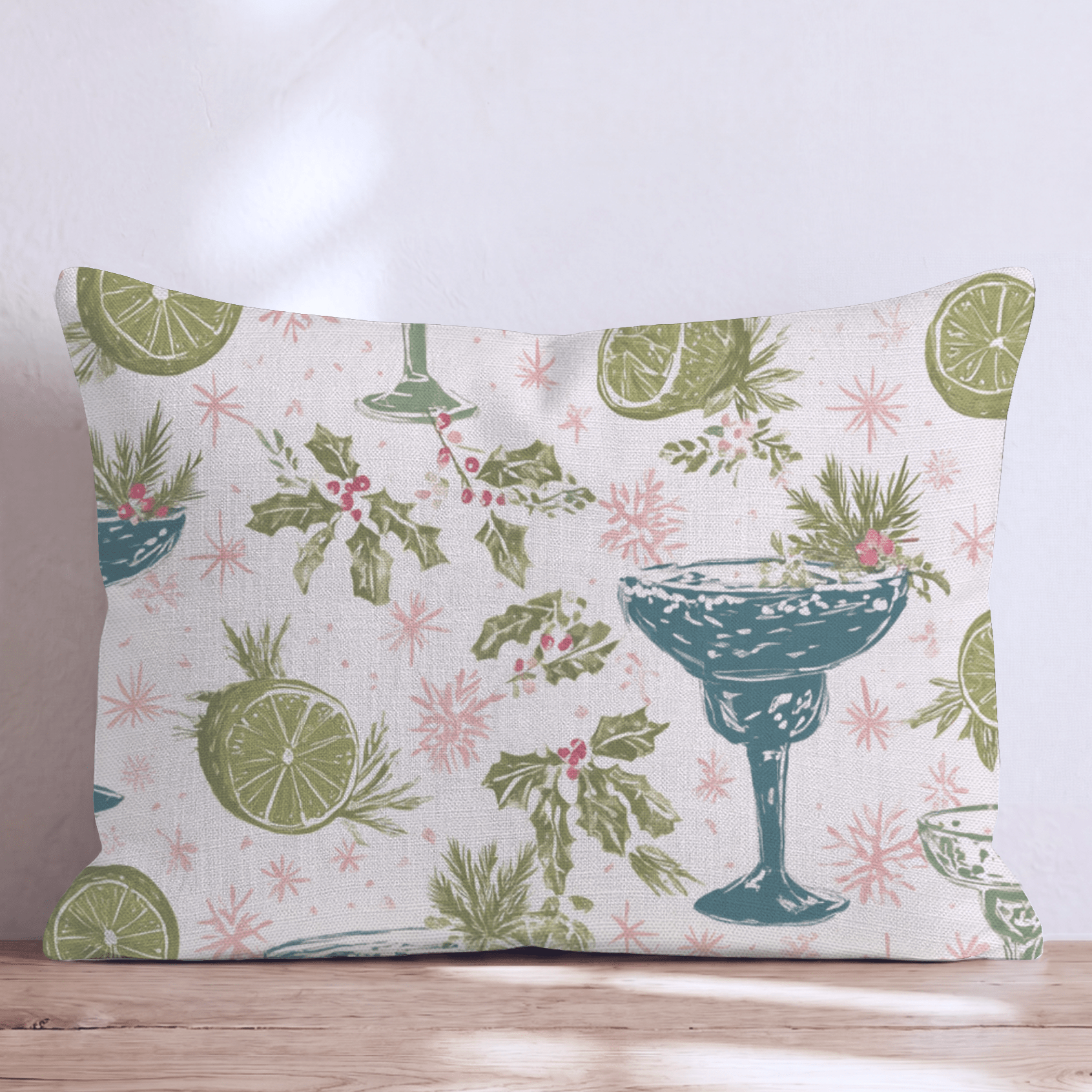Teal Margarita Holly Throw Pillow - Hillcroft Home