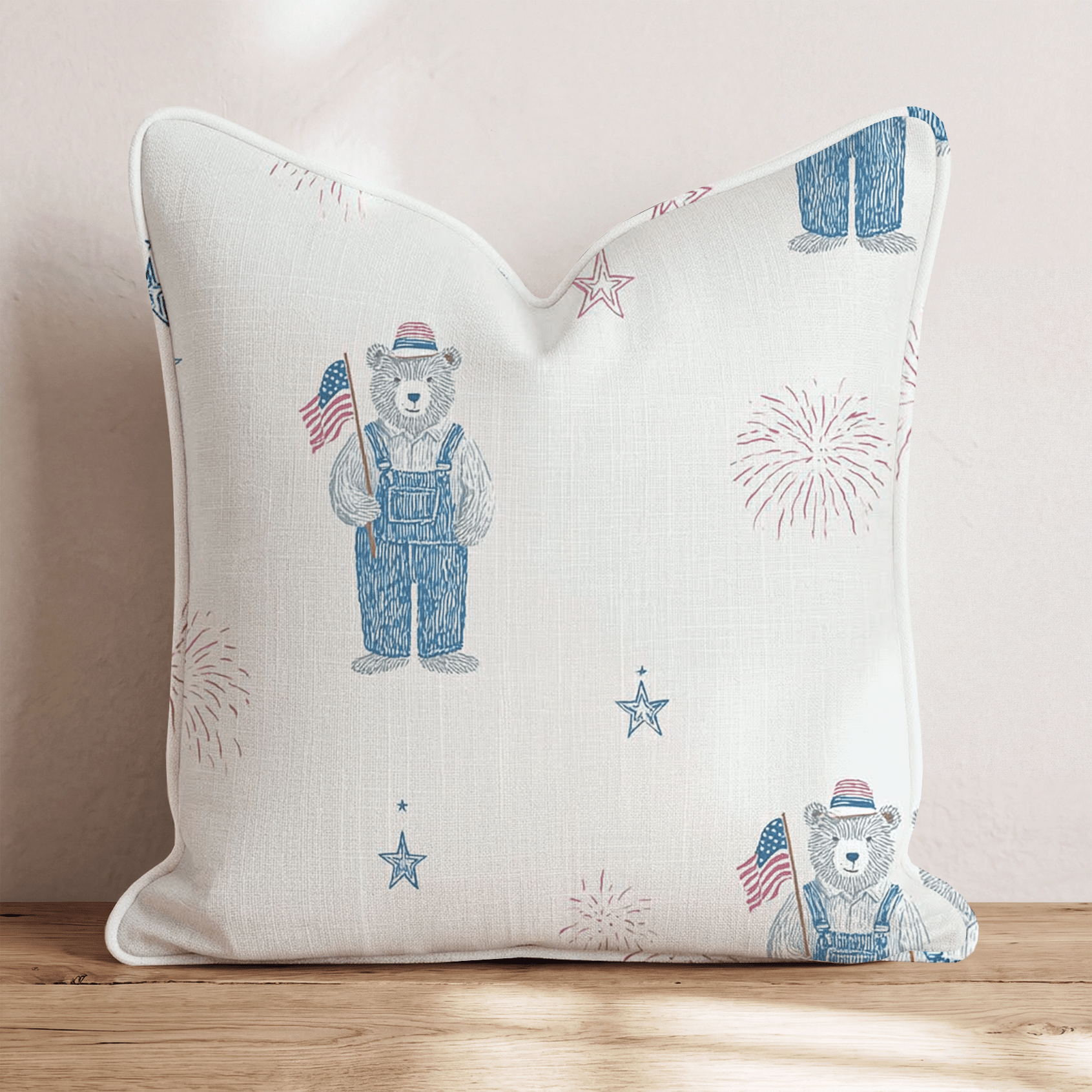 Teddy Bear Forth Throw Pillow - Hillcroft Home