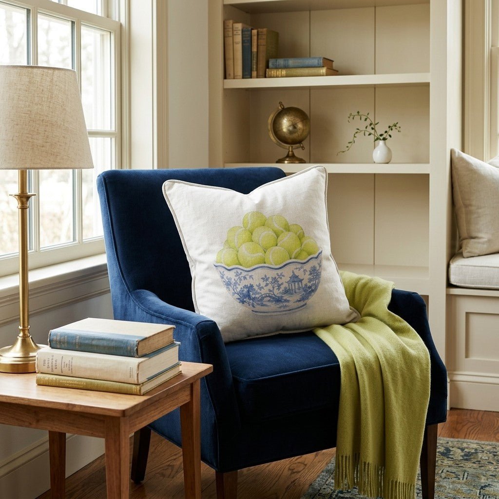 Tennis Bowl Throw Pillow - Hillcroft Home