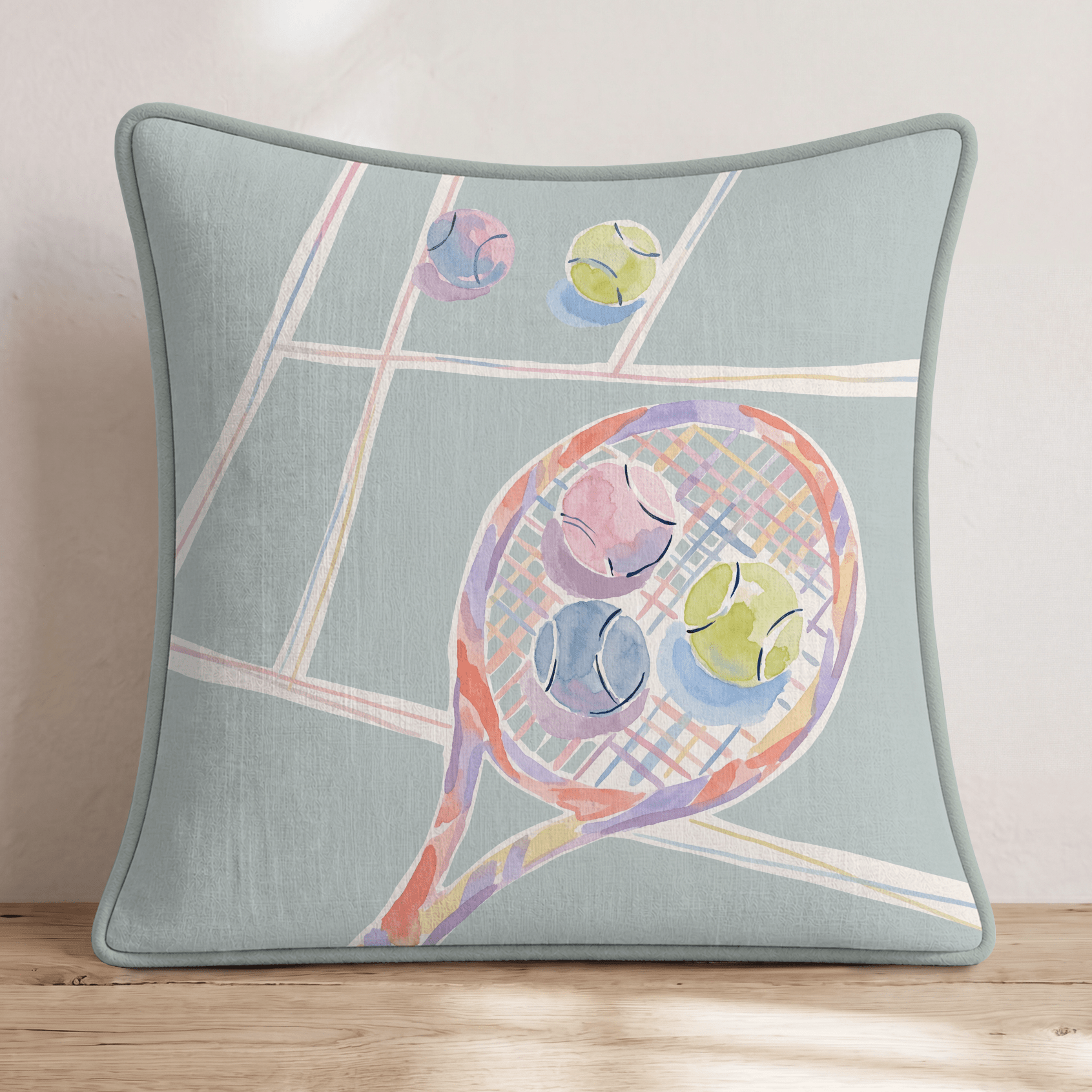 Tennis Catch Of The Day Throw Pillow - Hillcroft Home