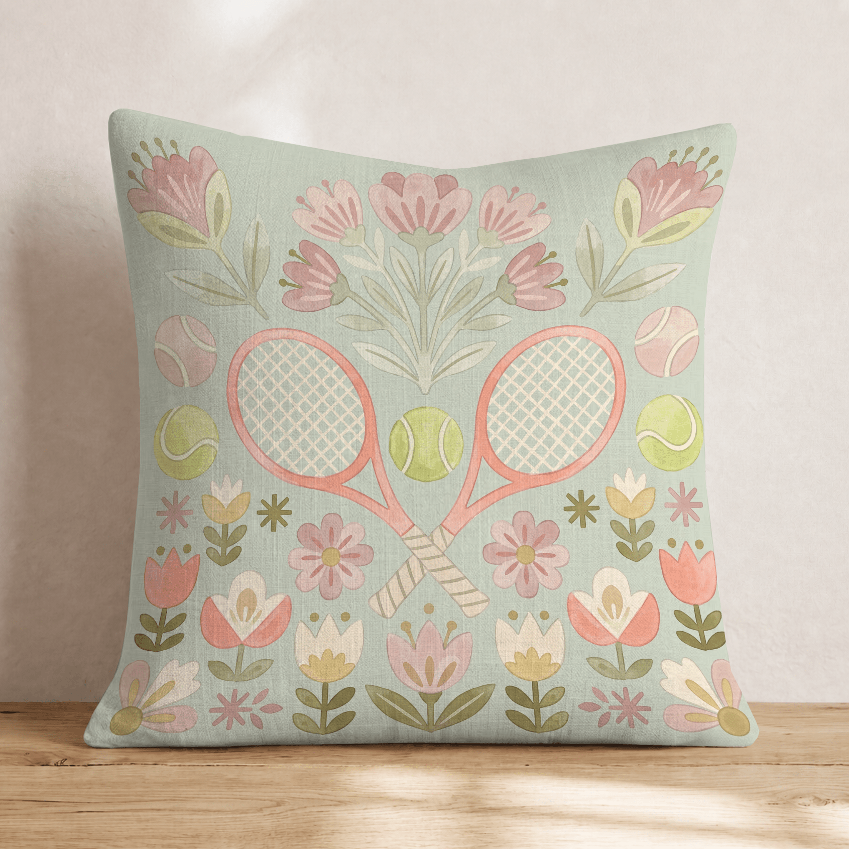 Tennis Garden Throw Pillow - Hillcroft Home