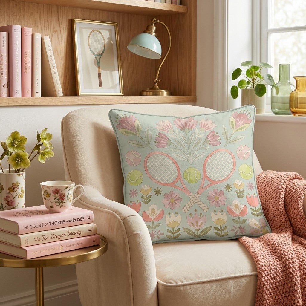 Tennis Garden Throw Pillow - Hillcroft Home