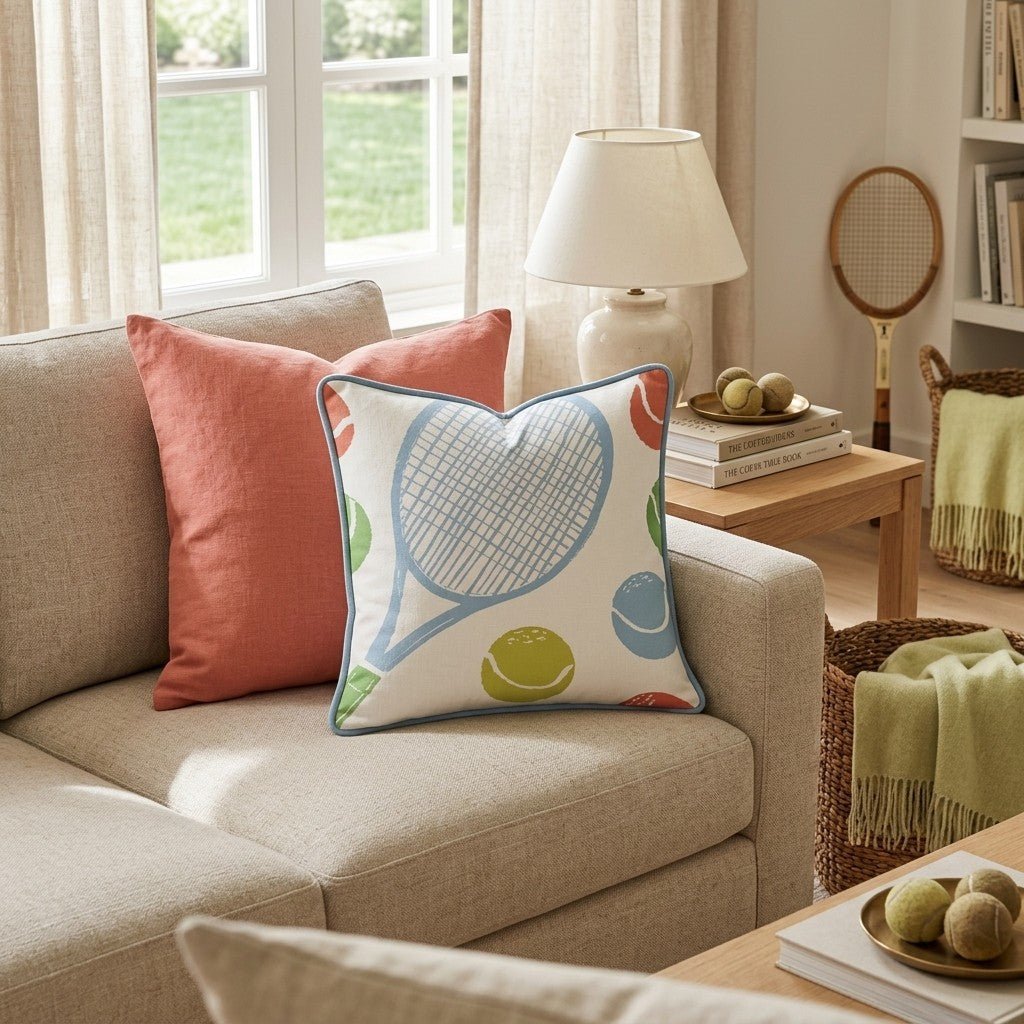 Tennis Racket Throw Pillow - Hillcroft Home