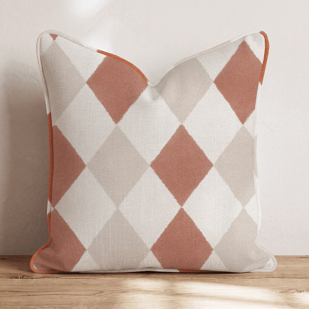 Terracotta Diamonds Throw Pillow - Hillcroft Home