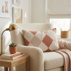 Terracotta Diamonds Throw Pillow - Hillcroft Home