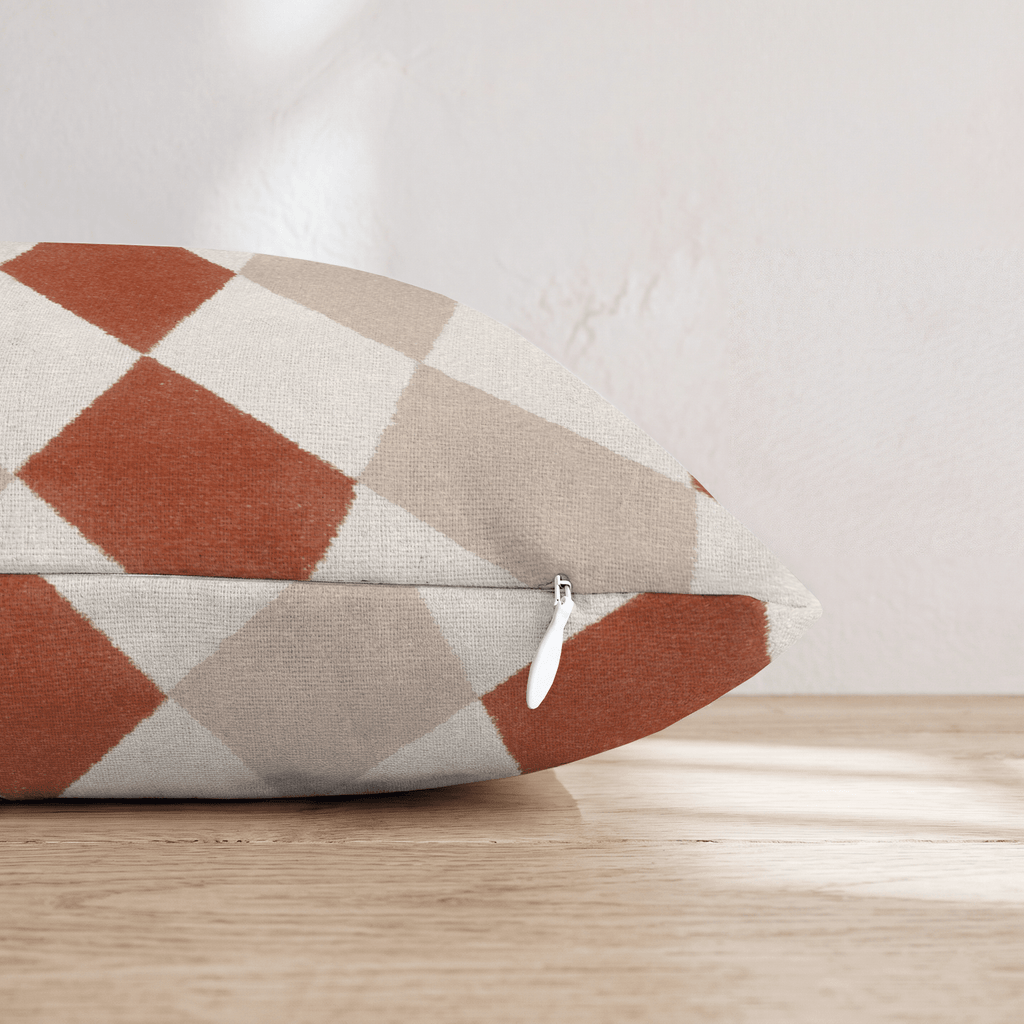 Terracotta Diamonds Throw Pillow - Hillcroft Home