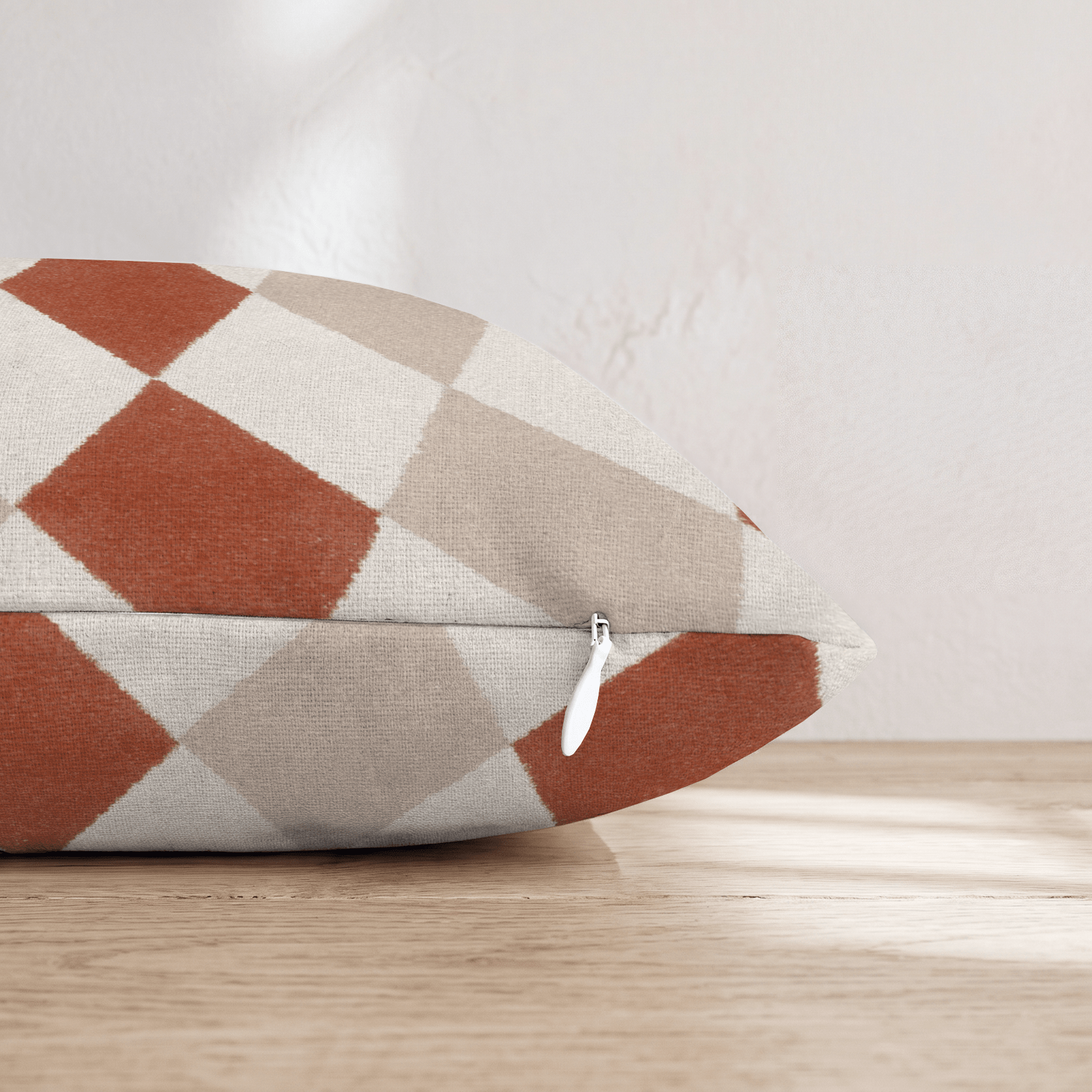 Terracotta Diamonds Throw Pillow - Hillcroft Home