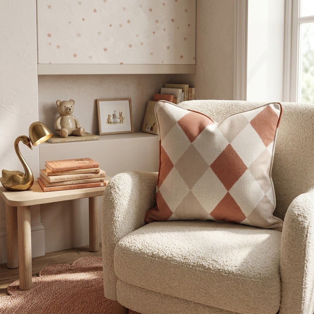 Terracotta Diamonds Throw Pillow - Hillcroft Home