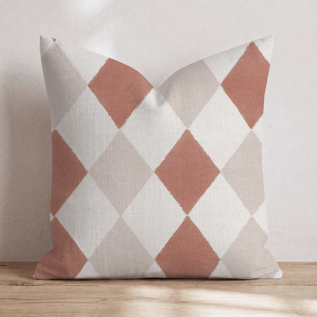 Terracotta Diamonds Throw Pillow - Hillcroft Home
